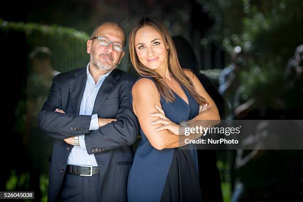 Dario Vergassola, Camilla Razvonich during the photocall of &quot;Kilimangiaro&quot; Rai 3 Program, in Rome, on October 9, 2014. RAI 3 program...