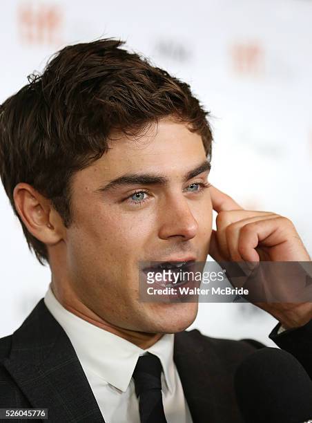 Zac Efron attending the 2013 Tiff Film Festival Red Carpet arrivals for Parkland at The Roy Thomson Hall Theatre on September 6, 2013 in Toronto,...
