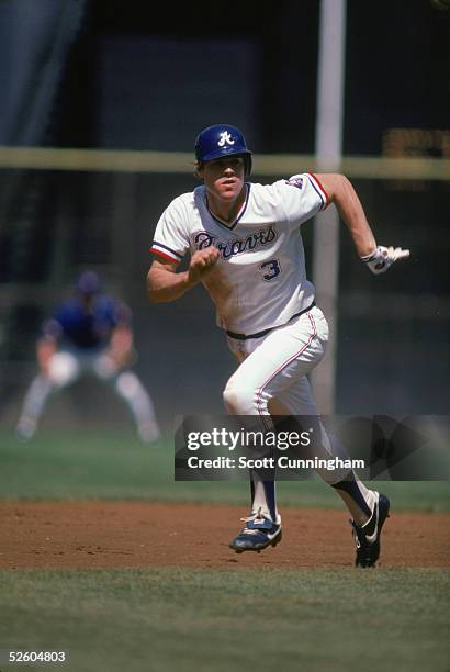 Dale Murphy of the Atlanta Braves runs the bases during a game in1985. Dale Murphy played for the Atlanta Braves from 1976-1990.