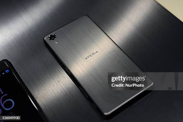 The new Sony Xperia Z5 smartphone, showed during the first day of Mobile World Congress 2016 in Barcelona, 22nd of February, 2016.