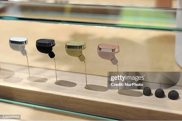 The new Sony Xperia Ear displayed, showed during the first day of Mobile World Congress 2016 in Barcelona, 22nd of February, 2016.