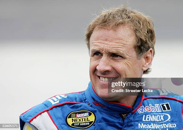 Rusty Wallace, driver of the Miller Lite Dodge Charger, prepares for NASCAR NEXTEL Cup Advance Auto Parts 500 qualifying on April 8, 2005 at...