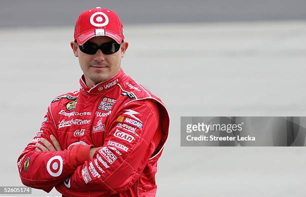 Casey Mears, driver of the Ganassi Racing Target Dodge Charger, prepares for NASCAR NEXTEL Cup Advance Auto Parts 500 qualifying on April 8, 2005 at...