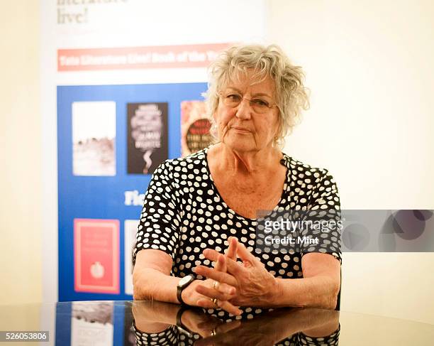 Writer Germaine Greer at the Tata Literature Live Festival 2015 on October 29, 2015 in Mumbai, India.