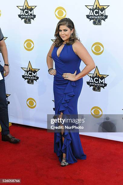 Singer Hillary Scott of Lady Antebellum attends the 50th Academy Of Country Music Awards at AT&amp;T Stadium on April 19, 2015 in Arlington, Texas.