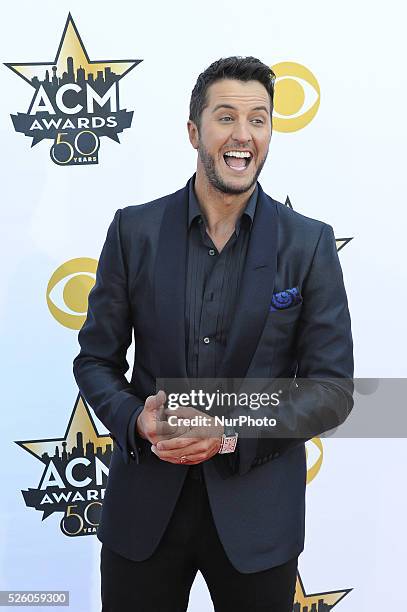 Co-host Luke Bryan attends the 50th Academy Of Country Music Awards at AT&amp;T Stadium on April 19, 2015 in Arlington, Texas.