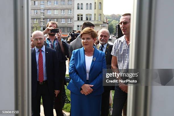 Gdansk, Poland 31st, August 2015 Beata Szydlo - the candodate of the oppositionist party Law and Justice for Prime Minister visits Gdansk to take...