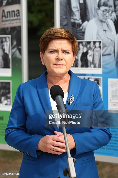 Gdansk, Poland 31st, August 2015 Beata Szydlo - the candodate of the oppositionist party Law and Justice for Prime Minister visits Gdansk to take...