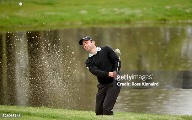 Ricardo Santos of Portugal during the first round of Challenge de Madrid at the Real Club de Golf La Herreria on April 28, 2016 in Madrid, Spain.