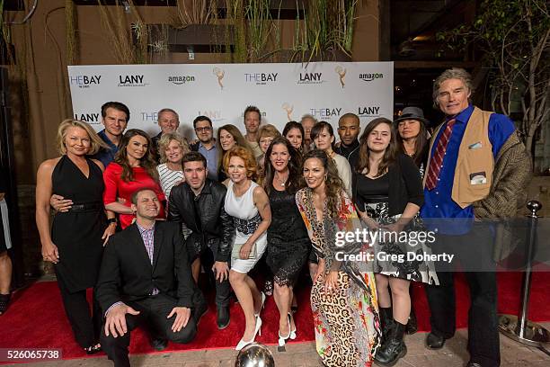 The Cast and Crew of the Emmy Winning Series The Bay pose for a portrait at the LANY Entertainment Presents "The Bay" Pre-Emmy Party at the St. Felix...