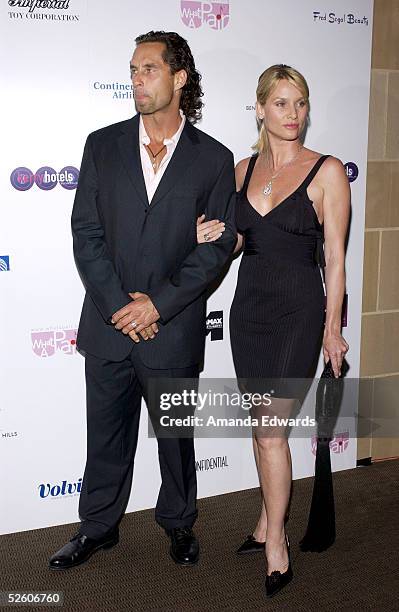 Actress Nicolette Sheridan and her fiance Niklaus Soderblom arrive at "What a Pair! 3" at UCLA's Royce Hall on April 8, 2005 in Westwood, California....
