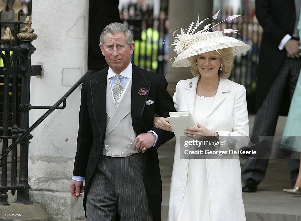 HRH Prince Charles & Mrs Camilla Parker Bowles Marry At Guildhall Civil Cer