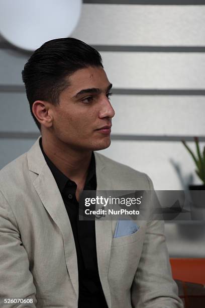 Mohammed Assaf, Palestinian Arab Idol winner - 2013 and regional youth ambassador for the UN relief and works Agency , during his television...