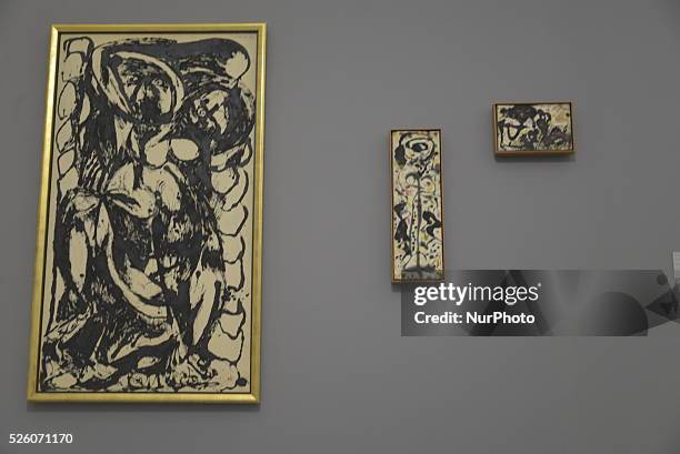 The Liverpool Tate Gallery, in Liverpool, North-West England, displaying the artistic creation of the American painter and sculptor Jackson Pollock...