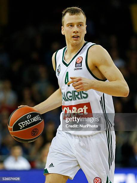 February 12- SPAIN: Lukas Lekavicius during the match between FC Barcelona and Zalgiris Kaunas, corresponding to que week 7 of the Top 16 of the...