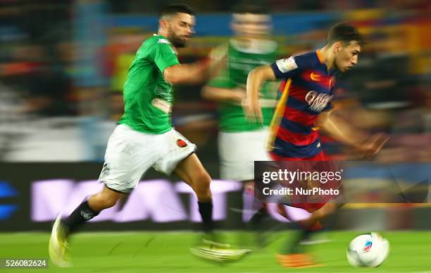 December 02 - SPAIN: Munir El Haddadi during the match against FC Barcelona and CF Villanovense, corresponding to the round 4 of the spanish Kimg...