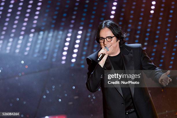 Renato Zero attends the closing night of 66th Festival di Sanremo 2016 at Teatro Ariston on February 13, 2016 in Sanremo, Italy.