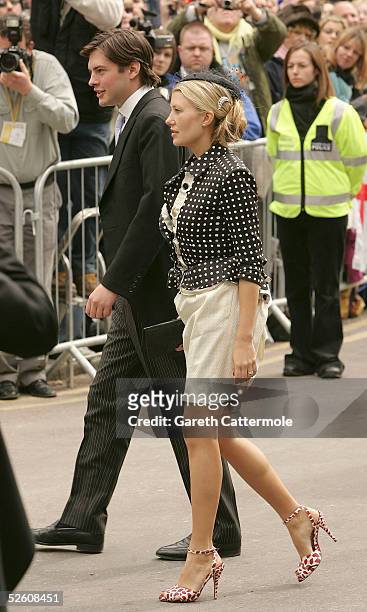 Sara Buys , fiancee of Tom Parker Bowles, departs the Civil Ceremony following the marriage between HRH Prince Charles, the Prince of Wales, and...