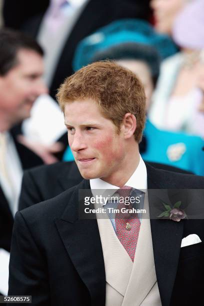 Prince Harry attends the Service of Prayer and Dedication blessing the marriage of TRH the Prince of Wales, Prince Charles, and The Duchess Of...