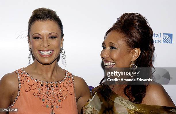 Actresses Valarie Pettiford and Telma Hopkins arrive at "What a Pair! 3" at UCLA's Royce Hall on April 8, 2005 in Westwood, California. Proceeds from...