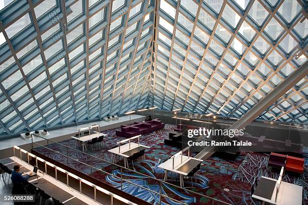 Seattle Public Library's central branch, designed by Dutch architect Rem Koolhaas of OMA . Opened in 2004, Seattle Public Library has become a...