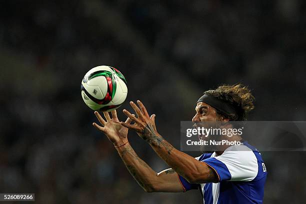 Porto's Itaian forward Pablo Osvaldo reacts during the Premier League 2015/16 match between FC Porto and SL Benfica, at Dragao Stadium in Porto on...