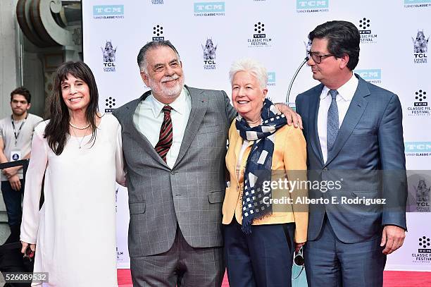Actress Talia Shire, honoree Francis Ford Coppola, directors Eleanor Coppola and Roman Coppola attend the Francis Ford Coppola Hand and Footprint...