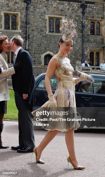 Tara Palmer-Tomkinson attends the Service of Prayer and Dedication blessing the marriage of TRH the Prince of Wales and The Duchess Of Cornwall,...