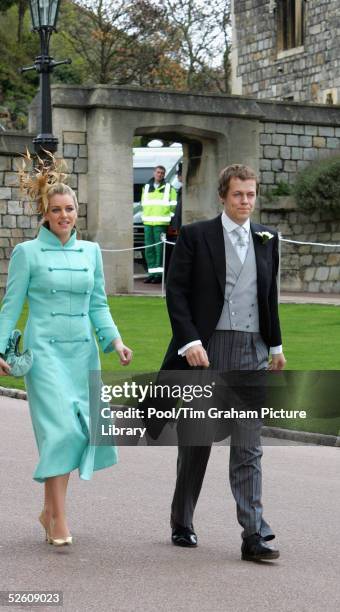 Tom Parker-Bowles and his sister Laura Parker-Bowles new stepson and stepdaugher of Prince Charles attend the Service of Prayer and Dedication...