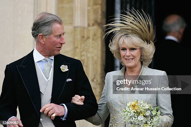 Prince Charles and The Duchess Of Cornwall, Camilla Parker Bowles attend the Service of Prayer and Dedication following their marriage at The...