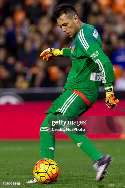 Diego Alves of Valencia during the match between Valencia CF vs RCD Espanyol, for the day 24 of LFP game, played at Mestalla Stadium on 13th Feb 2016...