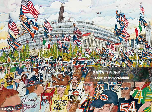 Chicago Bears Fans by Mark McMahon