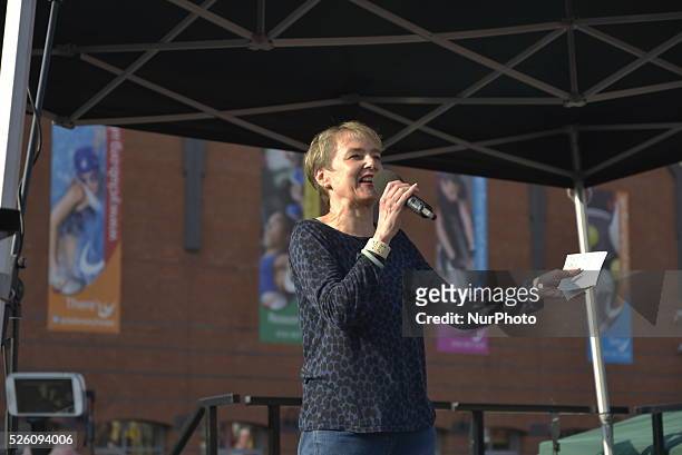 Katherine Hudson, commonly known as Kate Hudson, the General Secretary of Campaign for Nuclear Dismarament speaking at the People's Assembly...