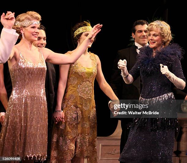 Blythe Danner Returns to Broadway: Kelli O'Hara, Blythe Danner.during the Curtain Call for 'Nice Work If You Can Get It' at the Imperial Theatre in...