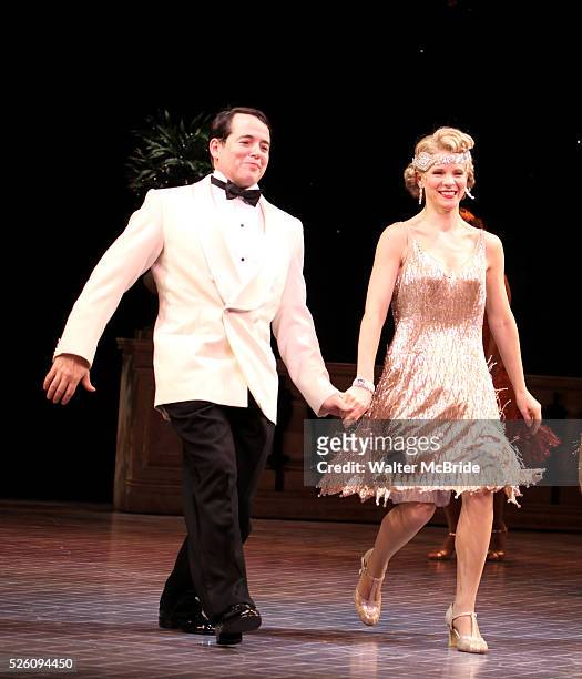 Blythe Danner Returns to Broadway: Matthew Broderick, Kelli O'Hara.during the Curtain Call for 'Nice Work If You Can Get It' at the Imperial Theatre...