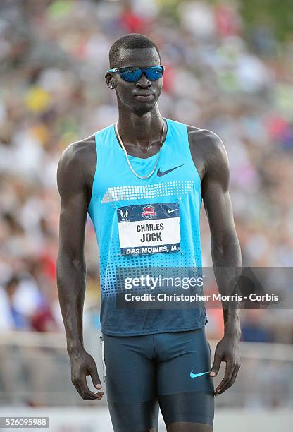 The USA track & field championships in Des Moines, Iowa-Day 2: Charles Jock before the start of the semi-final of the 800 meters.