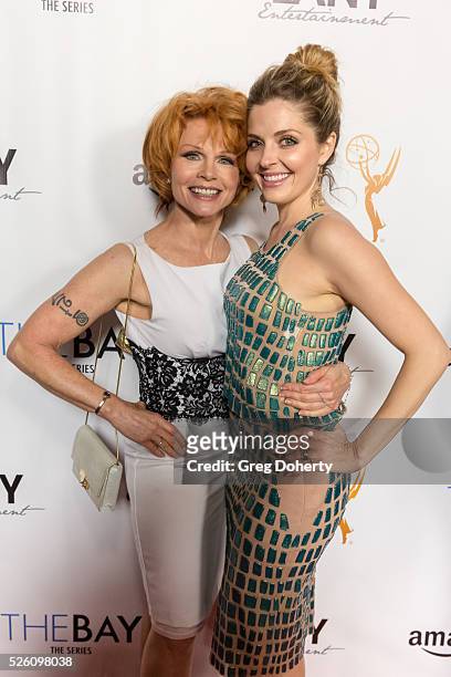 Actresses Patsy Pease and Jen Lilley attend the LANY Entertainment Presents "The Bay" Pre-Emmy Party at the St. Felix on April 28, 2016 in Hollywood,...