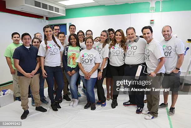 Chiquinquira Delgado, Raul de Molina, Alejandro Berry and Lindsay Casinelli are seen during Univision's Media Centers/Week of Service at Ruben Dario...