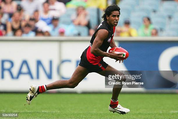 Andrew Lovett for the Bombers in action during the round three AFL match between the Essendon Bombers and the Hawthorn Hawks at the M.C.G. On April...