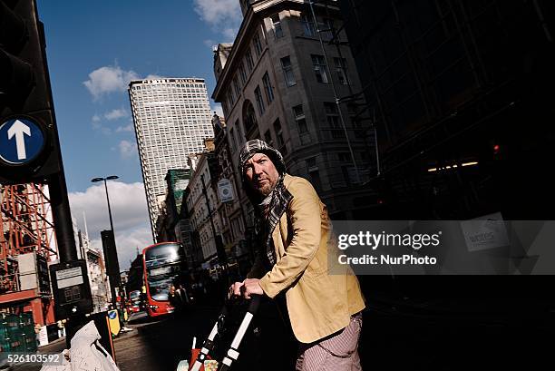 Man walks in Oxford Street