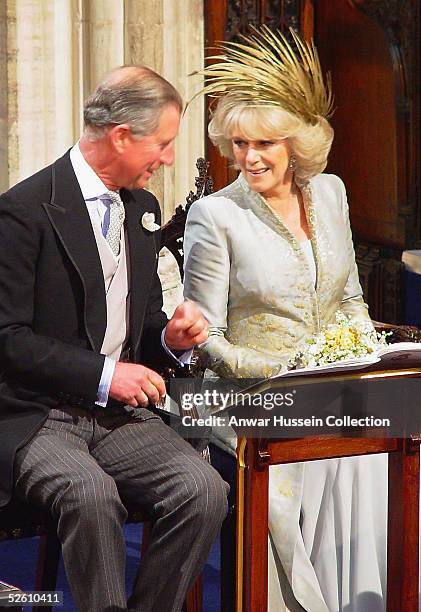 Prince Charles and The Duchess Of Cornwall, Camilla Parker Bowles attend the Service of Prayer and Dedication following their marriage at The...