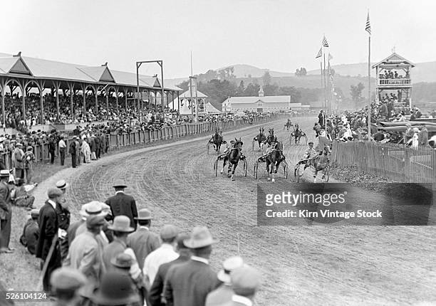 Harness racing at the track, ca. 1920