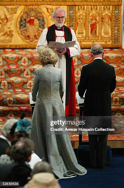 Prince Charles and The Duchess Of Cornwall, Camilla Parker Bowles is blessed by the Archbishop of Canterbury, Dr. Rowan Williams, when they attend...