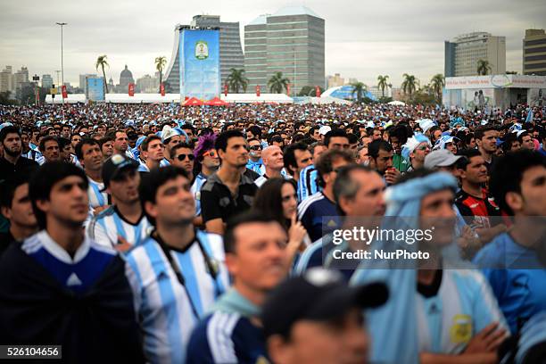 June. Near of 17000 Argentina supporters at the Fifa fan zone following the mach between Argentina and Nigeria, for the group F of the Fifa World Cup...