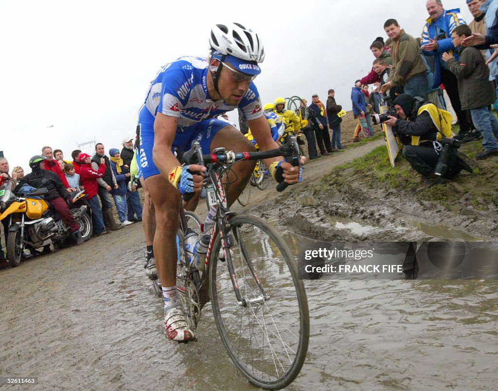 Belgian Tom Boonen (Quick Step) rides in