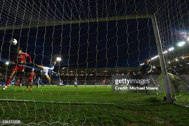 Gaston Ramirez of Middlesbrough scores his sides second goal during the Sky Bet Championship match between Birmingham City and Middlesbrough at St...