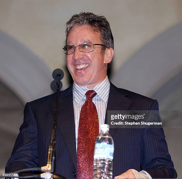 Actor Tim Allen speaks at Chrysalis' Fourth Annual Butterfly Ball at a private residence on April 9, 2005 in Bel Air, California.