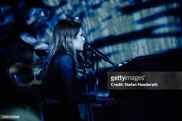 Beatrice Martin aka Coeur De Pirate performs live on stage during a concert at Postbahnhof on April 29, 2016 in Berlin, Germany.