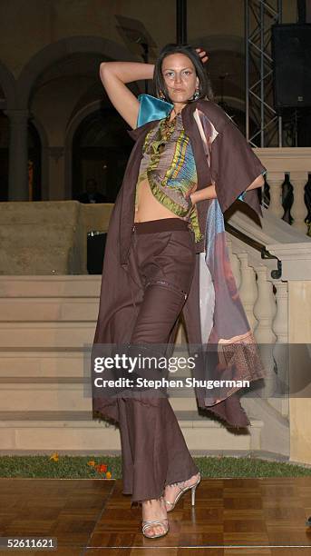 Model poses during the fashion show at Chrysalis' Fourth Annual Butterfly Ball at a private residence on April 9, 2005 in Bel Air, California.