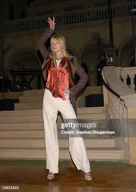 Model poses during the fashion show at Chrysalis' Fourth Annual Butterfly Ball at a private residence on April 9, 2005 in Bel Air, California.